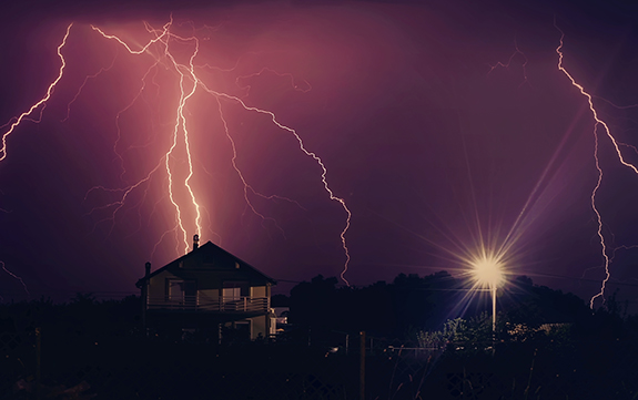 home-during-lightning-storm